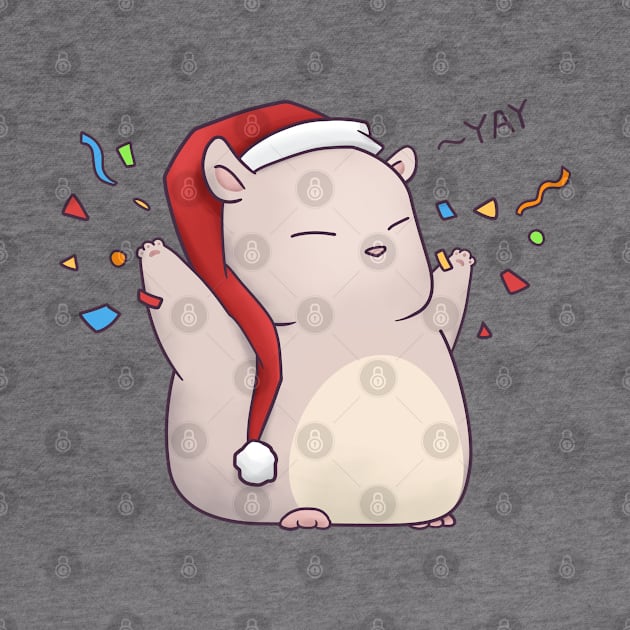 Cute Mouse in Santa Hat by Takeda_Art